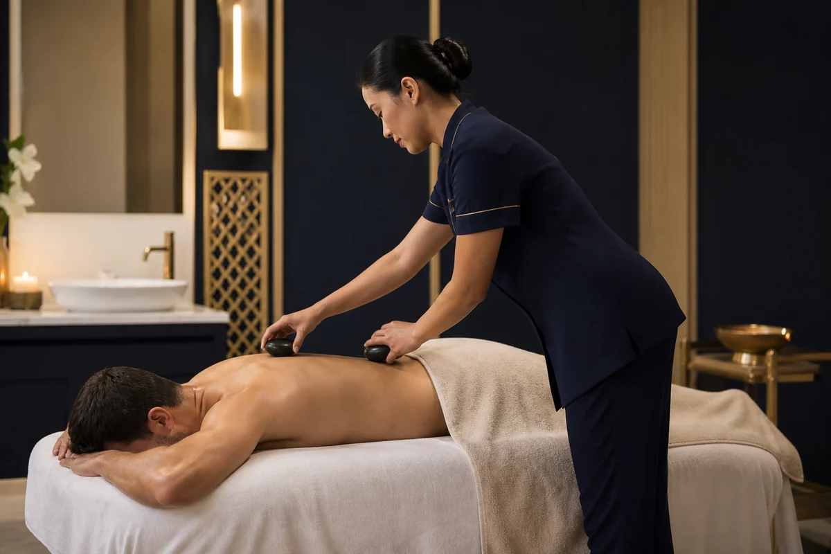Hot Stone Massage treatment illustration